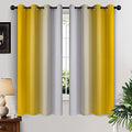 Ombre Curtains Yellow and Greyish White for Living Room (52"W x 63"L (Pack of 2) / Yellow)