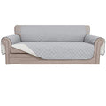4 Seater Sofa Slipcover Reversible Sofa Cover Water Resistant Couch Cover with Foam Sticks Elastic Straps Furniture Protector for Pets Children Dog Cat (Light Gray/Ivory / XX-Large Sofa)