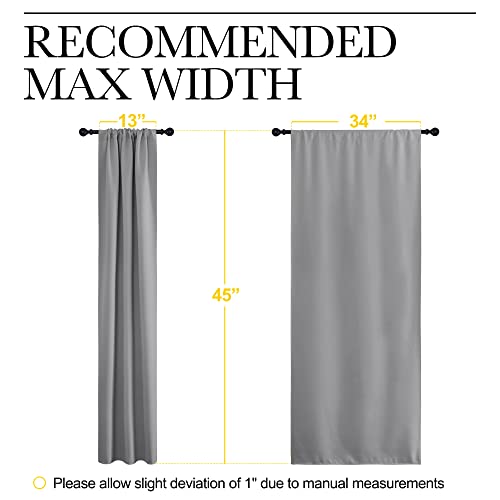 Short Room Darkening Curtains for Kitchen (Silver Grey / 34"W x 45"L (Pack of 2))