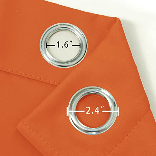 Orange Blackout Curtains 52 x 54 Inch Length (Orange / 52"W x 54"L (Pack of 2))