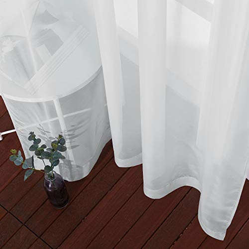 Sheer Curtains 63 Long (Light Gray / 54"W x 63"L (Pack of 2))