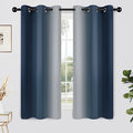 Ombre Curtains Navy Blue and Greyish White for Living Room (42"W x 63"L (Pack of 2) / Navy Blue)