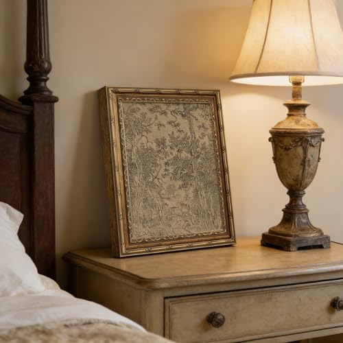 Vintage Gold Framed Wall Art Antique Sketch Landscape Wall Decor Picture Dark Moody Retro Country Farmhouse Gallery Aesthetic Poster Print for Living Room Bedroom Kitchen Shelf 12x16in (Antique Sketch / 16"l X 12"w)