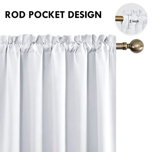 Short Blackout Curtains 42 x 36 Inch Long for Kitchen RV Bunk 2 Panels (Greyish White / 42"W x 36"L (Pack of 2))