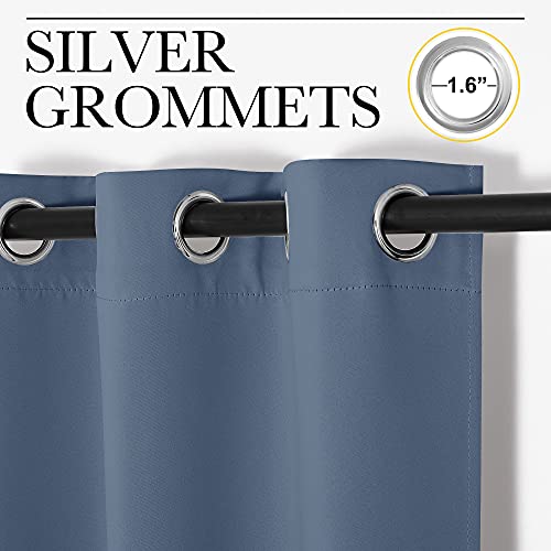 Kitchen Curtains Small Window Curtains & Drapes (Stone Blue / 42"W x 40"L (Pack of 2))