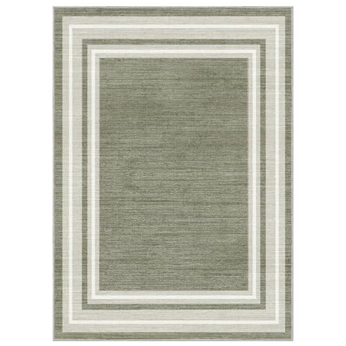 Soft Area Rugs 5x7 (5' x 7' (Rectangular) / Border Brown)