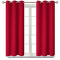 Short Curtains for Small Window 54 Inch Long (Red / 38"W x 54"L (Pack of 2))