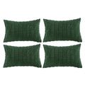 4 Packs Decorative Throw Pillow Covers for Living Room Couch Bed (24" x 16" (Pack of 4) / Dark Green)