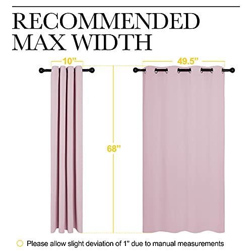 Blackout Curtain Panels (Baby Pink / 55"W x 68"L (Pack of 2))
