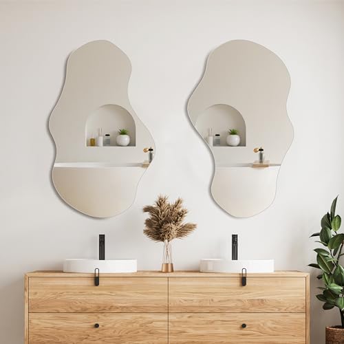 Irregular Wall Mirror Asymmetrical Mirror (28"L x 17"W)