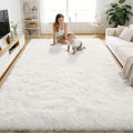 Area Rugs for Living Room Bedroom (4x5.9 Ft / White)