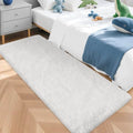 Runner Rug for Bedroom White 2x5ft Fluffy Area Rug Bedside Runner Rug for Kids Room Boys Teens Nursery Baby Living Room Dorm Home Decor Carpets Kid Sbedroom Rug (White / 2' x 5' (Runner))