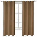 Taupe Blackout Curtains for Bedroom 63 Inch Long (Taupe / 42"W x 63"L (Pack of 2))