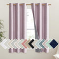 Pink Vintage Linen 100% Blackout Curtains for Dining Room (42"W x 54"L (Pack of 2) / Pink)