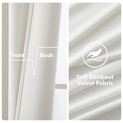 Velvet Curtains Pure White 52 x 108 Inch Length Set of 2 (Pure White / 52"W x 108"L (Pack of 2))