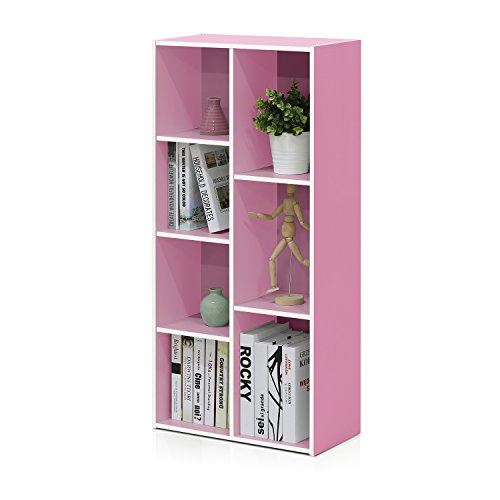 LUDER Book Shelf (White/Pink / 7-Cube)