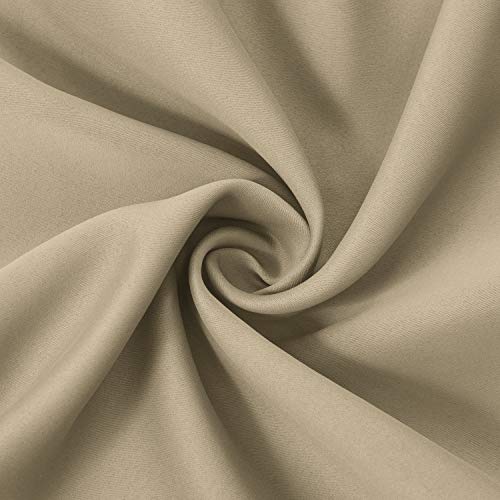 Beige Blackout Curtains 34 x 84 Inch Length (Beige / 34"W x 84"L (Pack of 2))