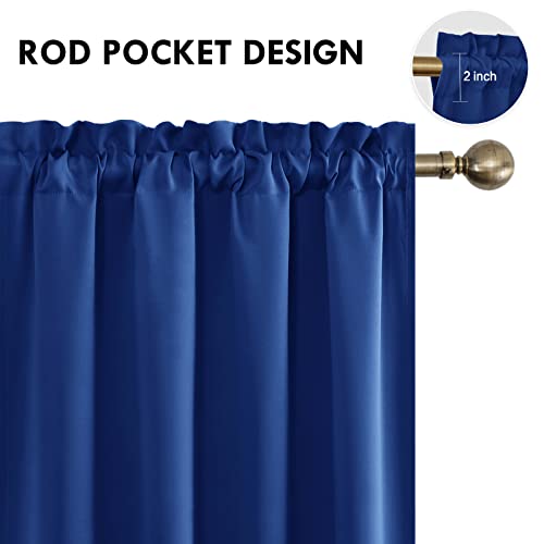 Blackout Curtains for Bedroom Living Room 52 x 45 Inch Long 2 Panels (Classic Blue / 52"W x 45"L (Pack of 2))