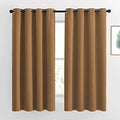 Bedroom Curtains 63 inch Length 2 Panels (Gold Brown / 52"W x 63"L (Pack of 2))