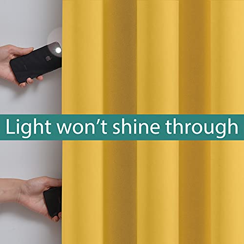 Mustard Yellow Blackout Curtains 84 Inches Long 52" Wide 1 Panel (52"W x 84"L (Pack of 1) / Mustard Yellow)