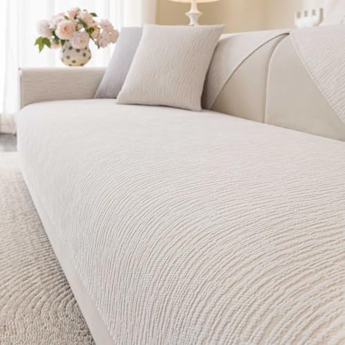 Soft Waterproof Chenille Cover Washable (1pc/36"x63"/Seat Cover / White)