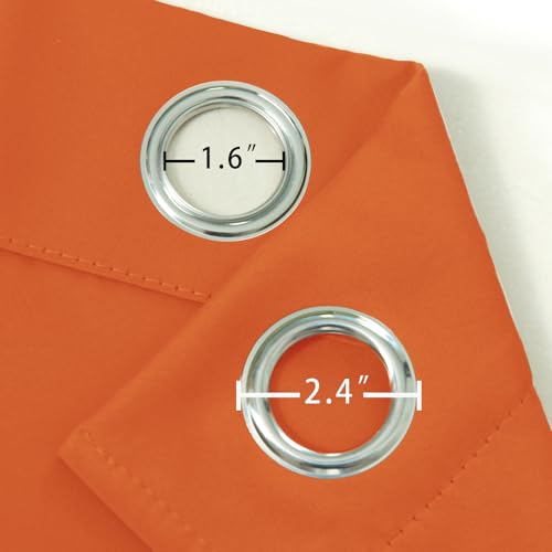 Blackout Curtains 52 x 90 Inch Long Orange Curtains Set of 2 Panels Room Darkening Curtains for Bedroom and Living Room (Orange / 52"W x 90"L (Pack of 2))