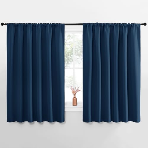 Blackout Curtains for Bedroom (Moroccan Blue / 62"W x 63"L (Pack of 2))