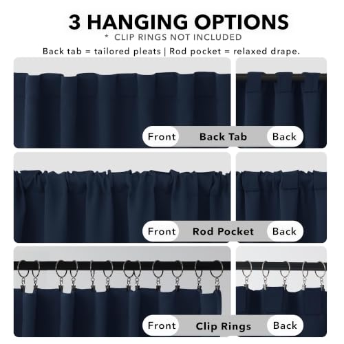 Blackout Curtains for Bedroom (Navy Blue / 42"W x 45"L (Pack of 2))