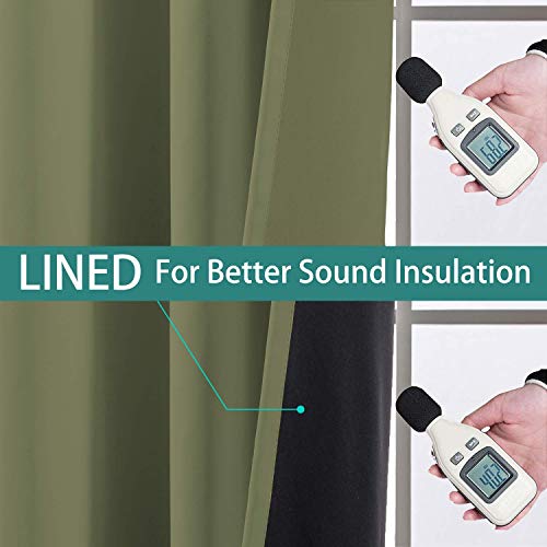 Sage 100% Blackout Patio Door Curtain Panels W100 x L96 (100"W x 96"L (Pack of 1) / Sage Green)
