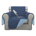 Double Protection 100% Waterproof Chair Sofa Cover for Living Room (Dark Blue/Light Blue / Chair Small)