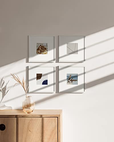White Oak Wood 10x10 Picture Frames (Set of 04 / White Oak / 10x10 in)