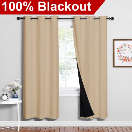 Living Room Completely Shaded Draperies (Biscotti Beige / 42"W x 72"L (Pack of 2))