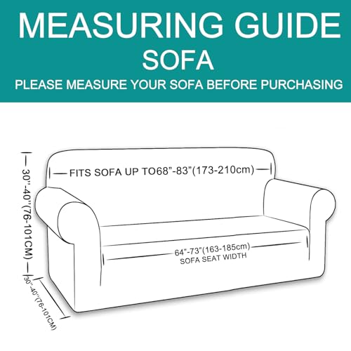 Stretch Couch Cover Slipcover for 3 Cushion Sofa (Light Blue / Sofa)