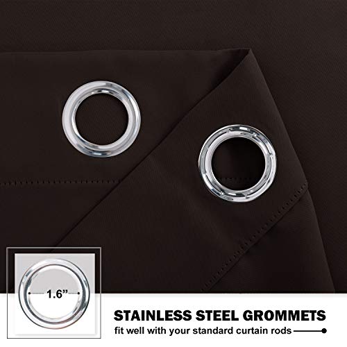 Kitchen Blackout Window Treatments Curtains (Toffee Brown / 42"W x 36"L (Pack of 2))