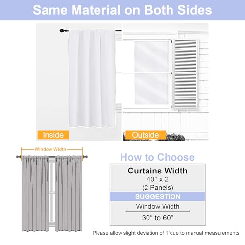 Ava Pure White Curtains for Bedroom 96 Inches Long 2 Panels Set (Pure White / 40"W x 96"L (Pack of 2))