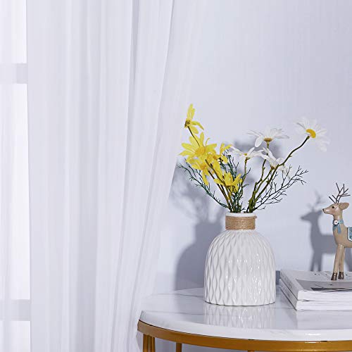 Sheer Curtains 63 inch Length (White / 37"W x 63"L (Pack of 2))