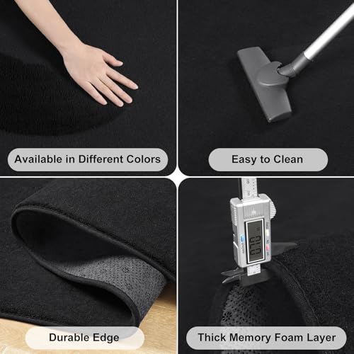 Modern Soft Hallway Runner Rug (2' x 8' (Runner) / Black)