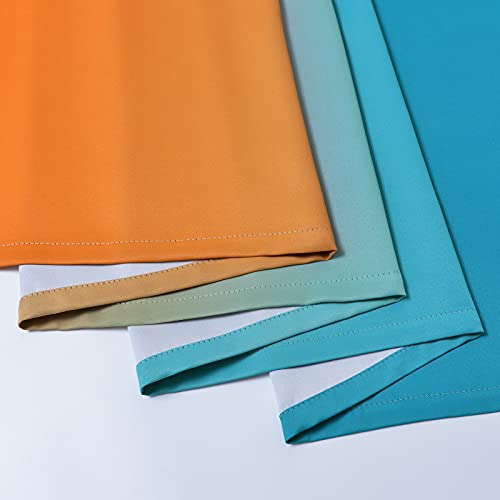 Orange Blue Ombre Curtains 52x36 Inche Long 2 (52"W x 36"L (Pack of 2) / Orange and Blue)