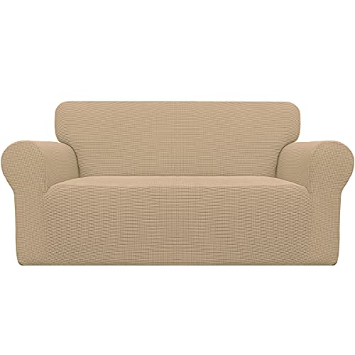Stretch Loveseat Couch Covers Washable Sand (Medium Loveseat / Sand)