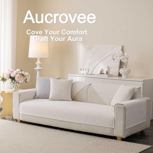 Soft Waterproof Chenille Cover Washable (1pc/27"x27"-Arm/Backrest Cover / White)