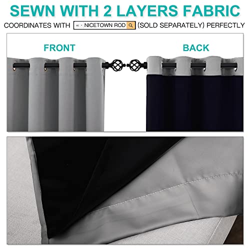 100% Blackout Blinds (Silver Grey / 52"W x 108"L (Pack of 2))