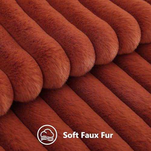 Fall Faux Fur Throw Pillow Covers 26x26 Set of 2 Rust (Rust / 26" x 26" (Pack of 2))
