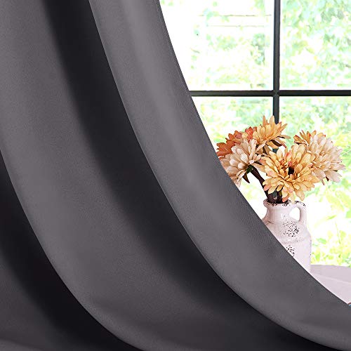 Bedroom Curtains Blackout Drapery Panels (Grey / 60"W x 84"L (Pack of 2))
