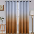 Ombre Gradient Burnt Orange White to Gray Curtains Bedroom 84L (52"W x 84"L (Pack of 2) / Burnt Orange and White)