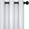 Living Room Curtains 45 Inches Long (Greyish White/Wave Dots / 42"W x 45"L (Pack of 2))