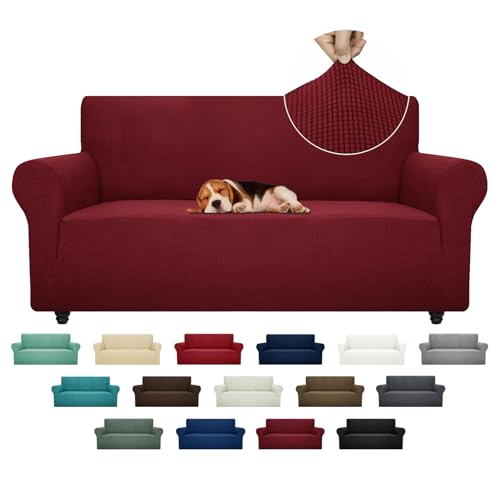 Super Stretch Couch Cover (Wine Red / Large (72"-92"))