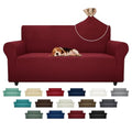 Super Stretch Couch Cover (Wine Red / Large (72"-92"))