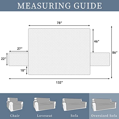 Double Protection 100% Waterproof Sofa Covers for Living Room (Brown/Beige / Sofa X Large)