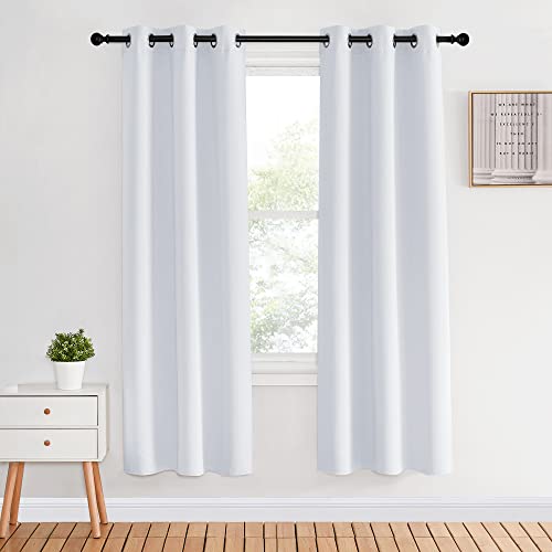 White Room Darkening Draperies and Curtains (Pure White / 34"W x 70"L (Pack of 2))