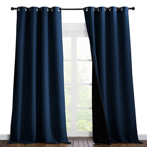 100% Blackout Blinds (Moroccan Blue / 52"W x 102"L (Pack of 2))